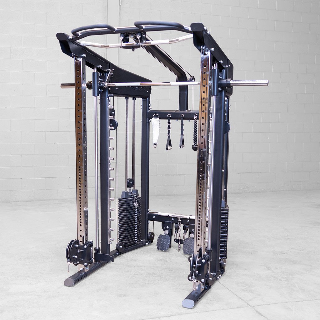 Body-Solid All-in-One Smith Machine, Functional Trainer, Rack - Image 3